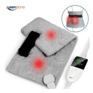 Keenstone Weighted 2.2 lbs. Heating Pad Massage for Back Pain, Cramps Relief